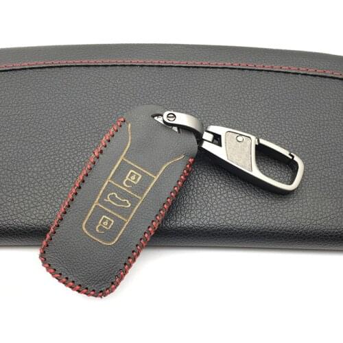 1pc High Quality Leather Car Key Case Shell Key Cover Protector Styling Car Accessories for Volkswagen Toua reg 2019