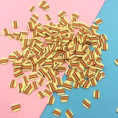100g Miniature Cute Burger Slices Polymer Clay Sprinkle for DIY Crafts Nail Art Decoration Scrapbooking Phone Decor:7mm