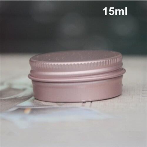 100 X Empty Rose Gold Aluminum Cosmetic Container With Lids 15ml Small Round Lip Cosmetic Packaging Jar Sample Bottle