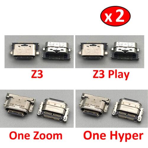 2Pcs/Lot, Micro USB Jack Charging Socket Charger Port Plug Dock Connector For Motorola Moto Z2 Z3 Play One Zoom C Plus