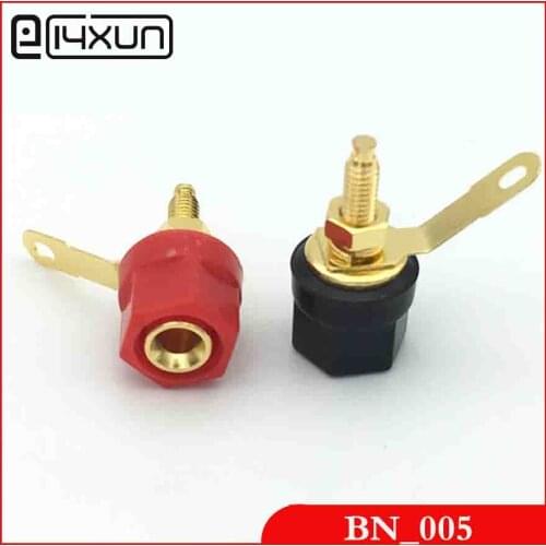2pcs/lot Pure copper glowing amplifier audio terminal 4mm banana socket binding Post Banana Plug Jack Mount