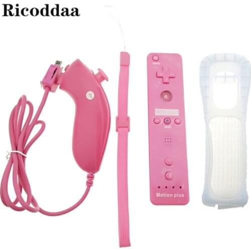 2 In 1 Built In Motion Plus For Wii Controller Remote Control Manette+Nunchuck For Nintendo Wii Motion Plus Game Accessories