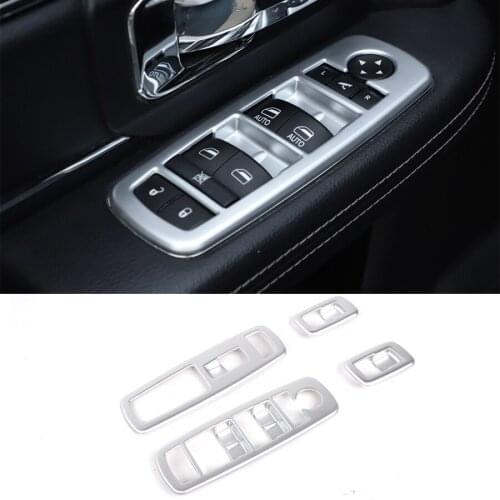 4Pcs/set Car Styling ABS Window Lift Switch Button Panel Decorative Sticker For Dodge RAM 2010