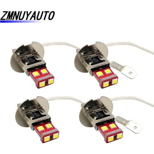 4X H3 H1 LED Bulb 6 3030SMD Super Bright Car Fog Light 12V 6000K White Auto DRL Driving Day Running Lamp