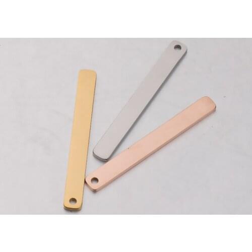 50pc 3.6*32mm Mirror polish Stainless Steel Blank Long Bar Charm For Necklace/bracelet DIY Women Handmade Jewelry wholesale