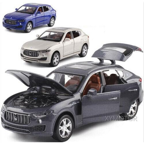 1/32 For Maserati Levante SUV Diecast Model Toys Kids SUV Car Boys Girls Gifts Pull back sound light Gray/Blue/Gold