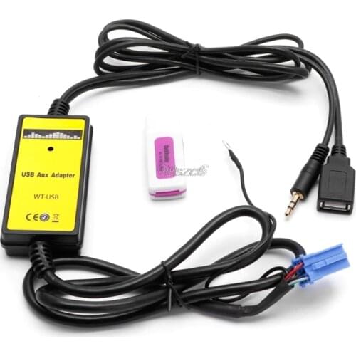 Car Audio MP3 Interface CD Adapter AUX SD USB Data Cable Mini 8P Connect CD Changer MP3 / WMA Decoder for VW / Skoda Easy to Use