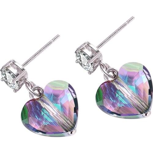 BAFFIN Original Crystals From Swarovski Love Bead Drop Earrings Hanging Pendientes For Women Silver Color Statement Jewelry