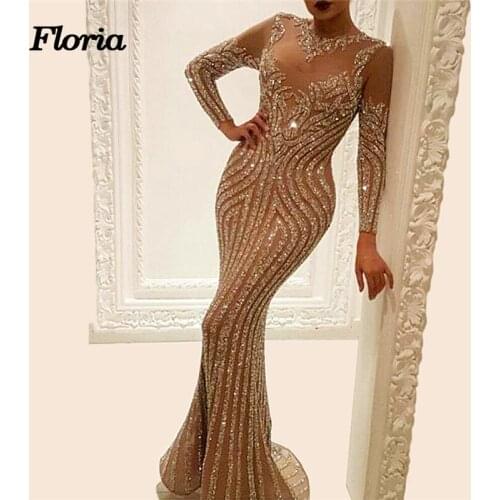 African Sparkly Long Evening Dress Robe de soiree Longue 2018 Dubai Turkish Aibye Prom Dress Couture Formal Gowns Abendkleider