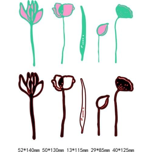 Lotus Bud Flowers Metal Cutting Dies Stencil for DIY Scrapbooking Photo Paper Cards Decorative Crafts Supplies Diecut new hot