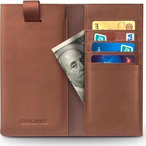 Real Leather Pull Tab Sleeve Pouch Phone Cases For iPhone X XS Max XR Genuine Cowhide Cow Skin Wallet Bag Original Qialino Brand