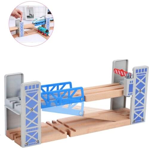 Wooden Train Tracks Railway Toys Set Wooden Double Deck Bridge Wooden Accessories Overpass Model Kids Toys Childrens Gifts