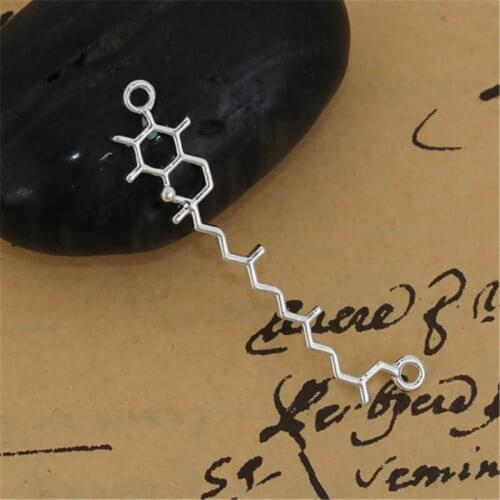 DoreenBeads Zinc Based Alloy Tocopherol Molecule Chemistry Science Connectors Silver Plated 47mm(1 7/8") x 10mm( 3/8"), 5 PCs