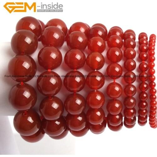Elastic Energy Jewelry Fashion Bracelets Making By Natural Red Agates 4-18mm Beads 7inch Length DIY FreeShipping Gem-inside
