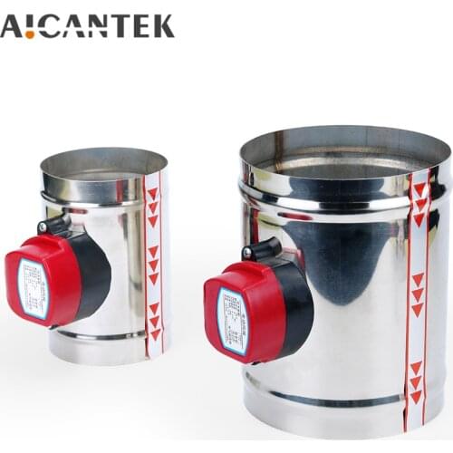 220V/12V/24V Stainless Steel 201 Motorized Damper Solenoid Valve 4/5/6/8 inch Air Duct Vent 63/76/80/100/125/150/200/250 mm