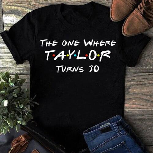 The One Where Name Turns Age Custom Shirt Forty Twenty Thirty Birthday Gift Personalized Graphic Tees Cotton Material