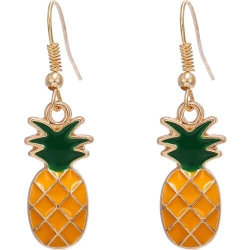 Fashion Hot Sale Personality Cute Sweet Fruit Pineapple Earrings Earrings Paint Earrings Ladies Earrings Earrings Friends Gifts