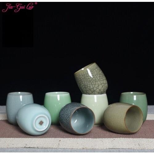 JIA-GUI LUO 240ML Crackle Glaze 160ml Celadon Teacup Boutique Master Cup Handmade Porcelain Ceramic Creative Sake Cup I062