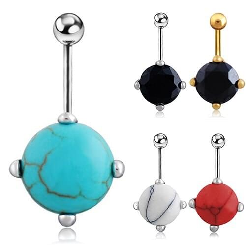 Bluelans Round Silver Plated Belly Ring Barbell Navel Body Piercing Jewelry