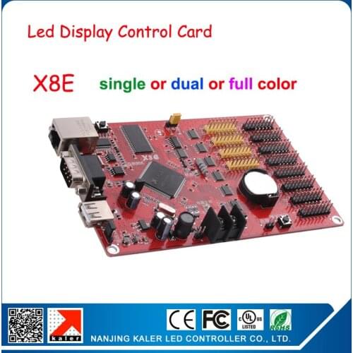 LED display controller card strip screen control card serial ethernet usb port X8E 128*9999 pixel easy operate led display card