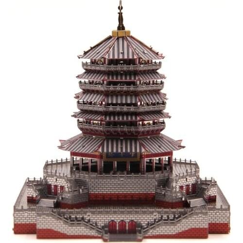 3D metal Puzzle Multicolor Leifeng Tower Building Model DIY 3D laser cutting Jigsaw puzzle model Nano Puzzle Toys for adult Gift