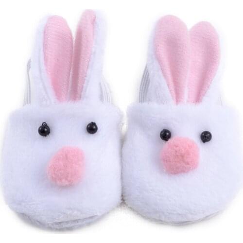 Mini Cute White Rabbit Slipper Fashion Doll Shoes for 18 Inch Girl Doll and 43cm Baby Doll Accessories Toys