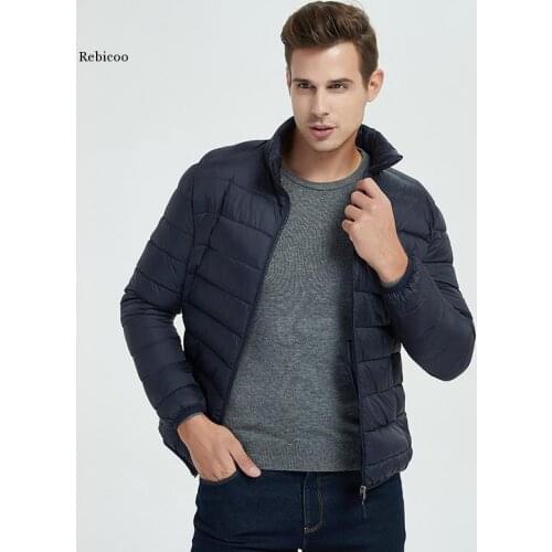 Mens Parkas Windbreaker Casual Jackets New Winter Thin Outdoors Overcoat Solid Fashion Coats Business Windproof