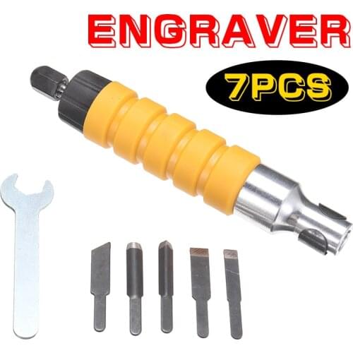 Woodworking Electric Chisel Tools Kit Wood Electric Carving Chisel Tool 5 Special Knives Wrench Flexible Shaft Rod Drill Tool