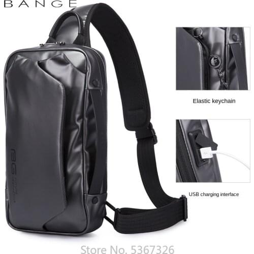 Xiaomi Fashion Business Chest Bag Mens Sling Shoulder Crossbody Bags USB Travel Sport Waterproof Back Pack Short Trip Bag