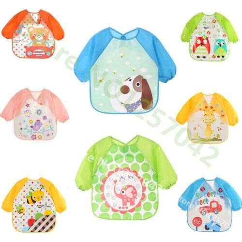 Baby Bibs Infant Burp Cloth Long Sleeve Apron Waterproof Children Feeding Smock Bib Toddler Baberos Bavoir Clothing Accessories