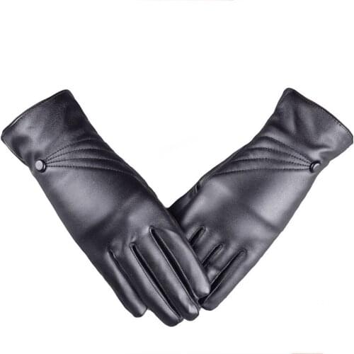 Luxurious Women Girl Leather Winter Super Warm Gloves Cashmere Winter Gloves Tactical Guantes Warm Soft Handschoenen C30107