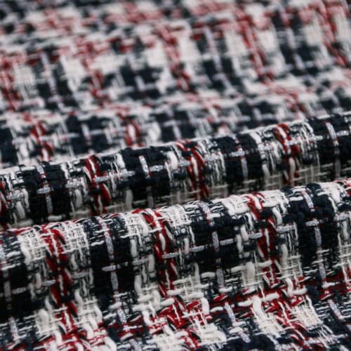 2 colors thick braided tweed fabric yarn dyed for women winter Half skirt coat tissu au meter DIY women suit dress sewing cloth