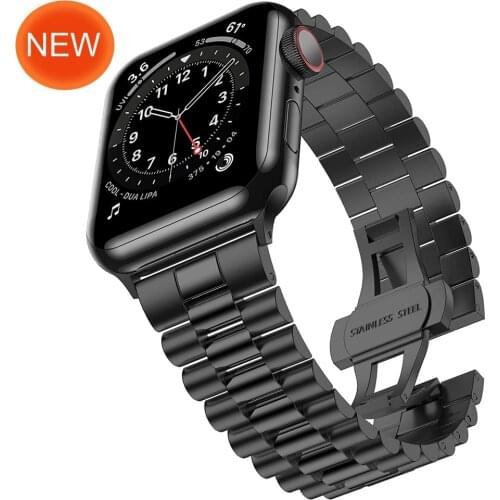 The new straps for apple watch 6 se band series 5 4 3 44mm 40mm 42mm 38mm strap for iwatch bands Luxury Stainless Steel Bracelet