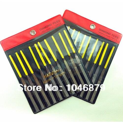 Hand diamond small file, suitable for grinding hard alloy, each packet contains 10, the head is flattened diamond file