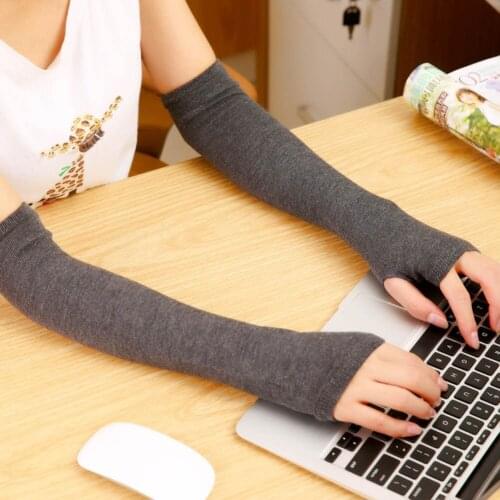 Warm Fingerless Gloves Winter Half Finger Cuff Gloves Women Winter Long Mittens Fingerless Gloves Long Women 1Pair