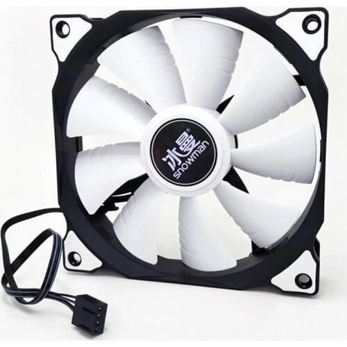 SNOWMAN PWM 4 Pin 120mm Computer Case Fan Silent 12CM Fan CPU Cooling RGB Quiet PC Cooler Fan Case Fans 12V DC Adjust Fan Speed