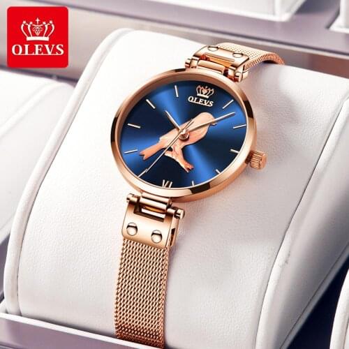 OLEVS Womens Watch Rose Gold Ultra-Thin Stainless Steel Ladies Watches TOP Brand Luxury Female Clock Relojes Para Mujer 2020