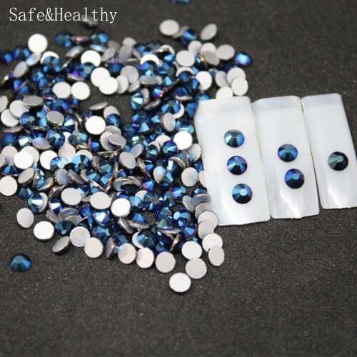 SS12-SS50 Black AB Rhinestones Back Flat Round Nail Art Decorations And Stones Non Hotfix Rhinestones Crystals for DIY Glass