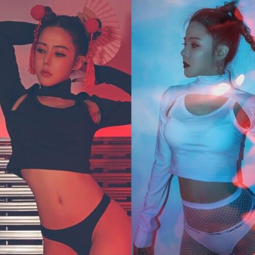 Hip Hop Dance Costumes Female Long Sleeve Pole Dancing Clothing Nightclub Bar Ds Party Tops Women Stage Performance Wear DT701