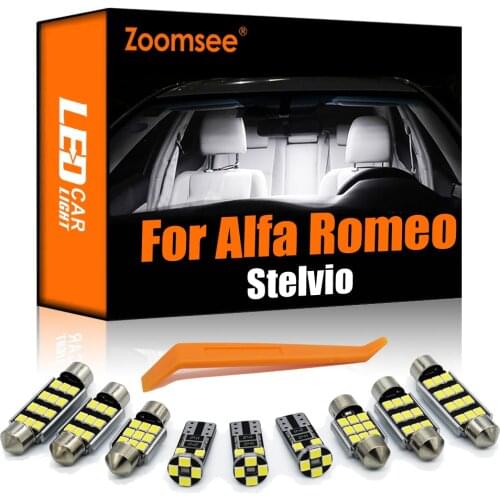 Zoomsee 11Pcs Interior LED For Alfa Romeo Stelvio Best Canbus Vehicle Bulb Indoor Dome Map Reading Light Auto Lamp Accessories
