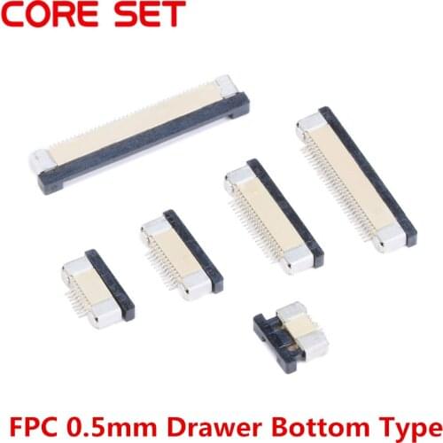 10PCS/Lot FPC Connector Socket FPC 0.5mm Drawer Bottom Contact Type 4P 6P 8P 10P 12P 14P 16P 18P 20P 24P 26P 30P 32P 34P 40P