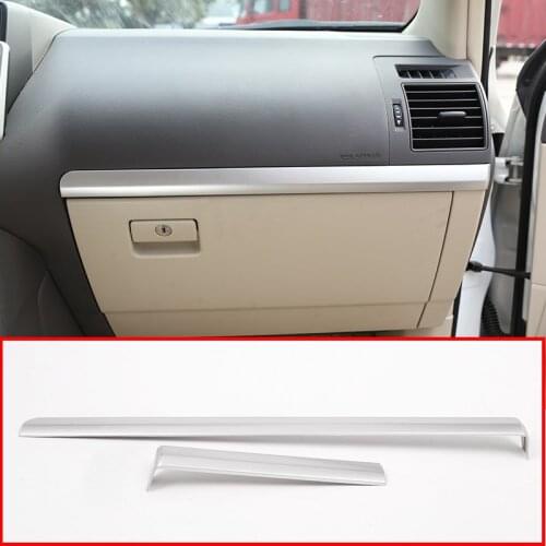 2 Pcs For Toyota Land Cruiser Prado FJ150 2018 Interior Passenger Side Decoration Strip Trim ABS Silver Car Interior Accessories