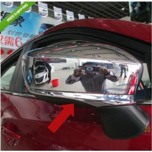 4PCS Chrome rear view mirror side molding cover trims For 2014 Mazda 3