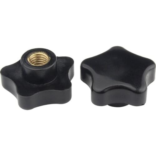 5Pcs M4 M5 M6 M8 M10 M12 Plum Bakelite Hand Tighten Nuts Handle Star Mechanical Black Thumb Nut