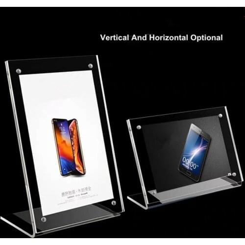 A5 Acrylic 2.5mm Thick Menu Desktop Counter Poster Holder Sign Display Stand Small Sign Price Card Tag Label Stand Case