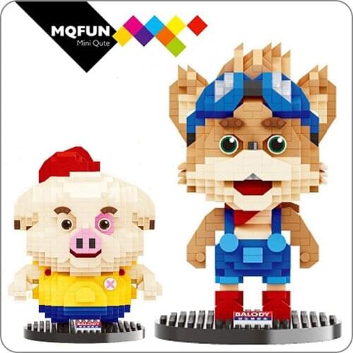 Balody Diamond Blocks Building Anime Action Figures Cartoon Pig Dog Colorful Animals horse Kids education Toy for Children Gift