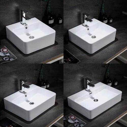 AQJ Best Selling Modern Style Bathroom High End Decoration Square Ceramic Art Basins Wash Hand Sink