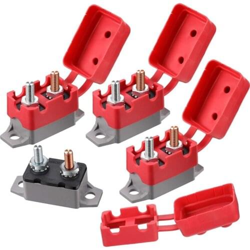 4 Pieces 40A DC 12V - 24V Automatic Reset Circuit Breaker Circuit Breaker with Cover Stud Bolt for Automotive and More