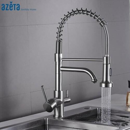Azeta Kitchen Faucet 360 Degree Rotate Water Tap Kitchen Drinking Water Faucet torneira cozinha 3 Ways Sink Mixer Tap AT9808BN