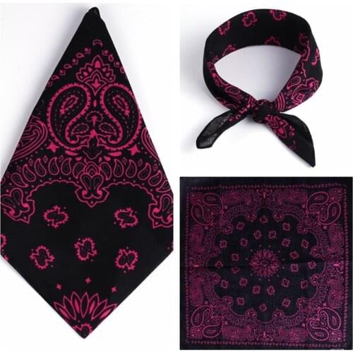 Ethnic Colored Sunflower Double Paisley Floral Unisex Cotton Square Scarf Motorcycle Headband Bandana Hip-Hop Wristband Neck Tie